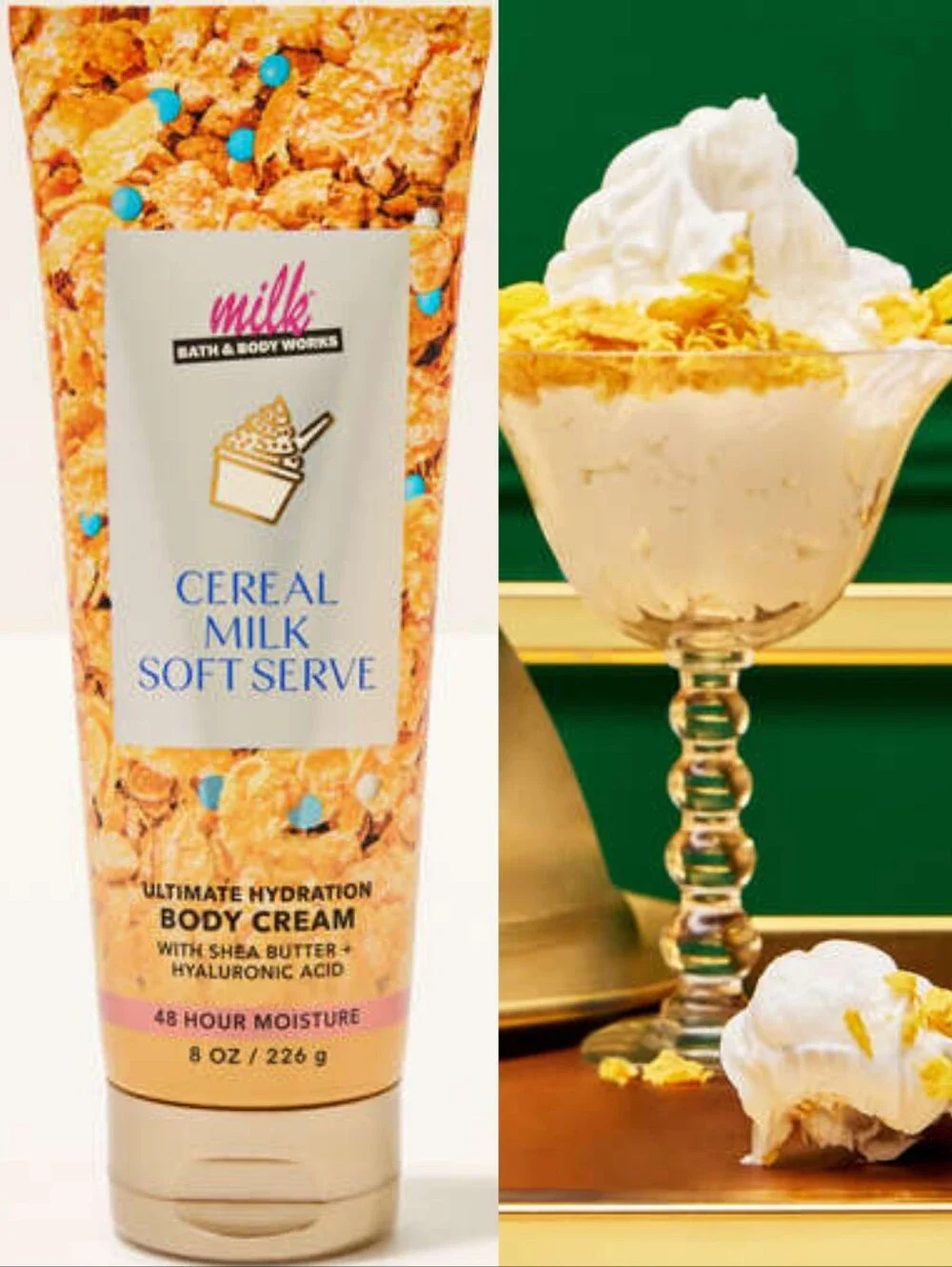 Bath & Body Works Milk Bar Cereal Milk Soft Serve Body Cream 8oz New RARE